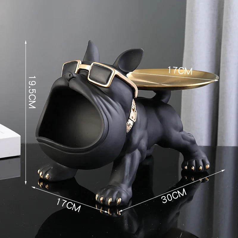 30cm Bulldog Resin Statue – Decorative dog figurine with storage box, perfect for home décor and gifting.