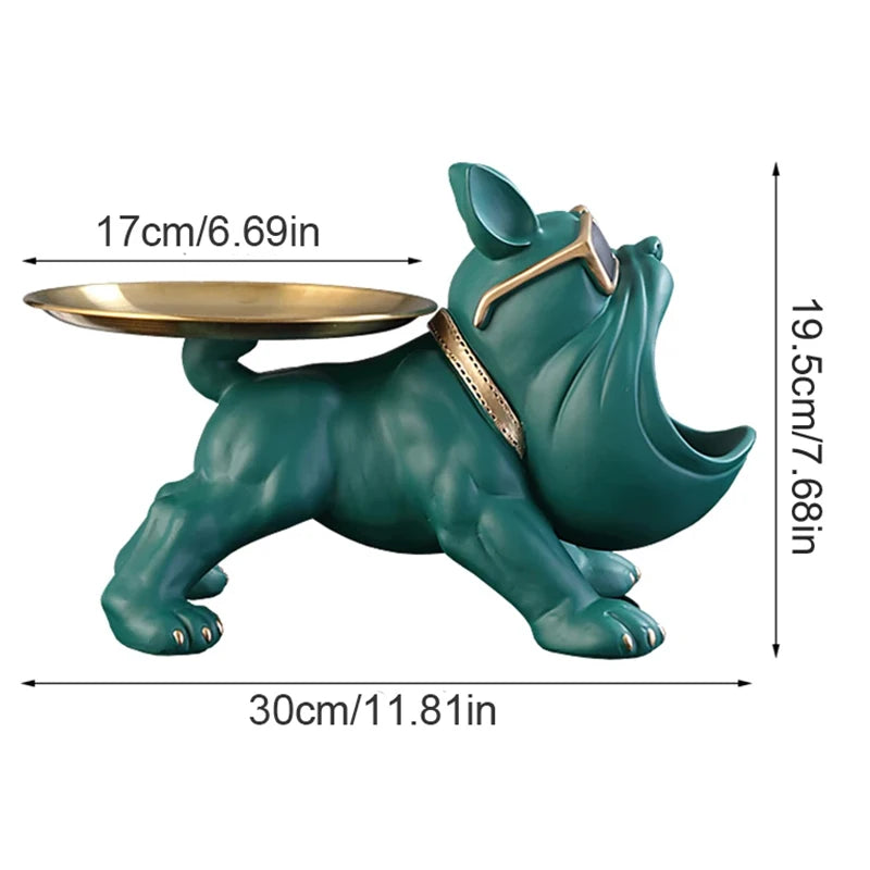 30cm Bulldog Resin Statue – Decorative dog figurine with storage box, perfect for home décor and gifting.