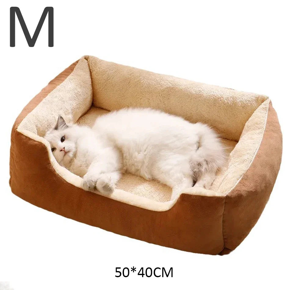 Cat & Dog Pet Bed – Soft cushion basket house for kittens, puppies, and small pets