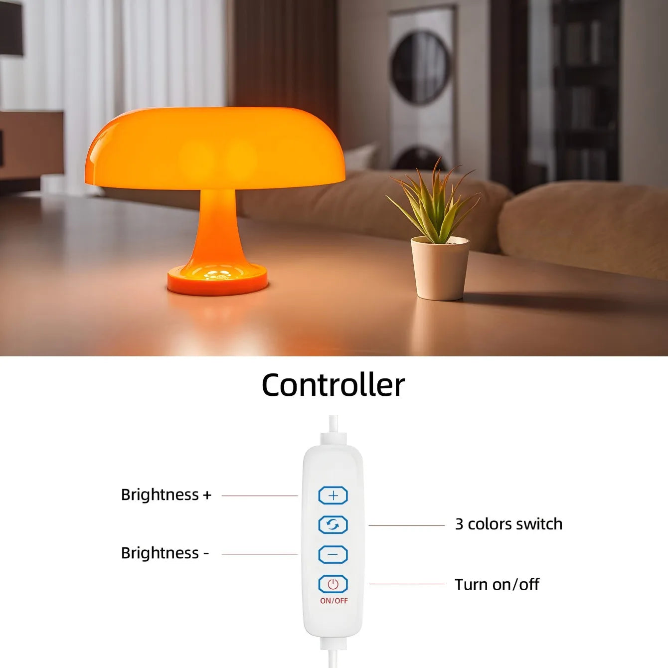Classic Mushroom Table Lamp – Modern Bauhaus design, perfect for bedroom, bedside, or decorative lighting.