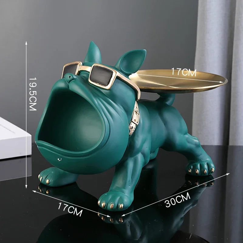 30cm Bulldog Resin Statue – Decorative dog figurine with storage box, perfect for home décor and gifting.