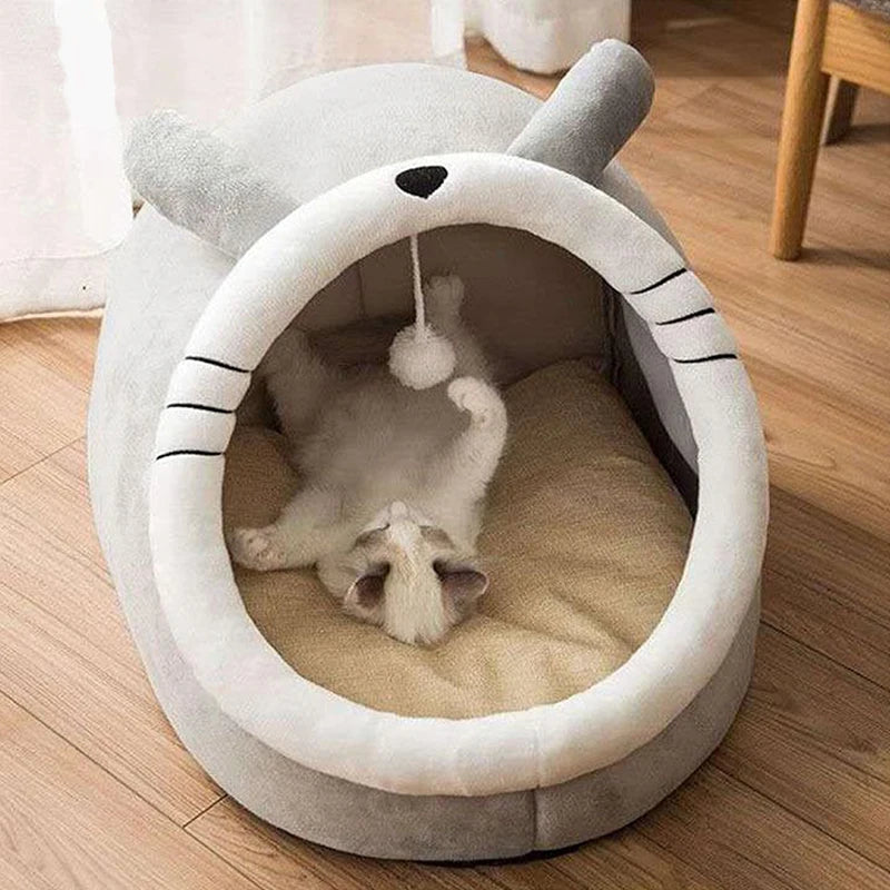 Deep Sleep Cat Bed – Foldable cartoon pet bed, removable & washable, perfect for cats and small dogs