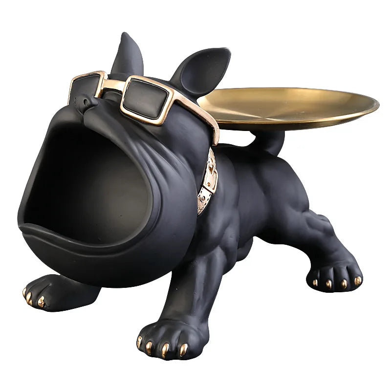30cm Bulldog Resin Statue – Decorative dog figurine with storage box, perfect for home décor and gifting.
