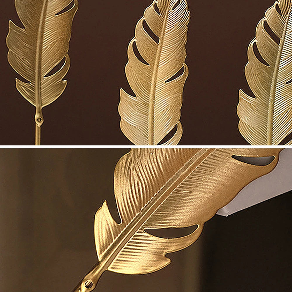 Nordic Gold Ginkgo Leaf Sculpture – Elegant home décor ornament for living room or office.