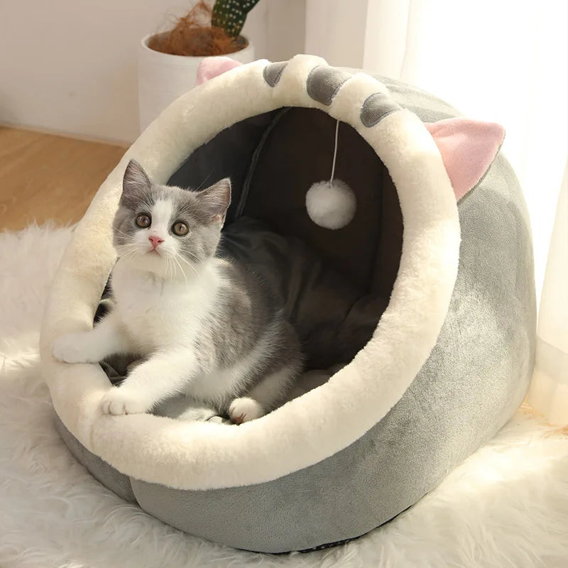 Deep Sleep Cat Bed – Foldable cartoon pet bed, removable & washable, perfect for cats and small dogs