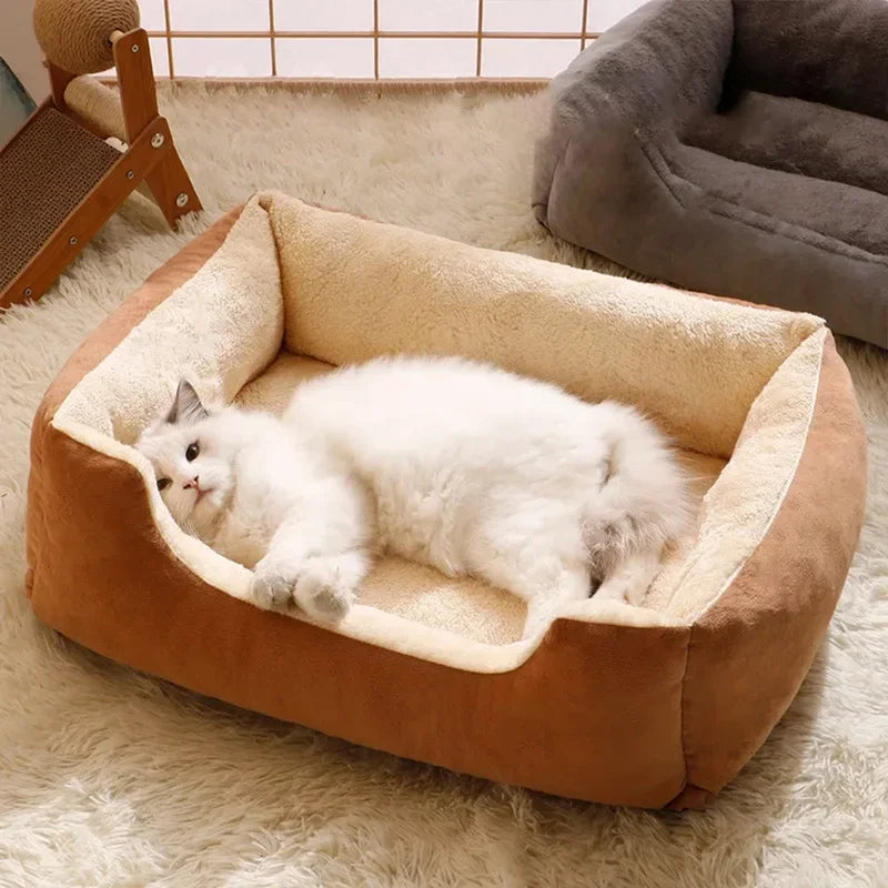 Cat & Dog Pet Bed – Soft cushion basket house for kittens, puppies, and small pets
