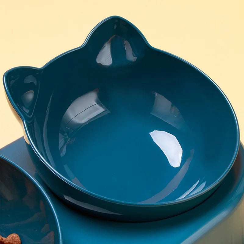 3-in-1 Cat Feeder – Double pet bowls with automatic water dispenser and food container for cats and small dogs